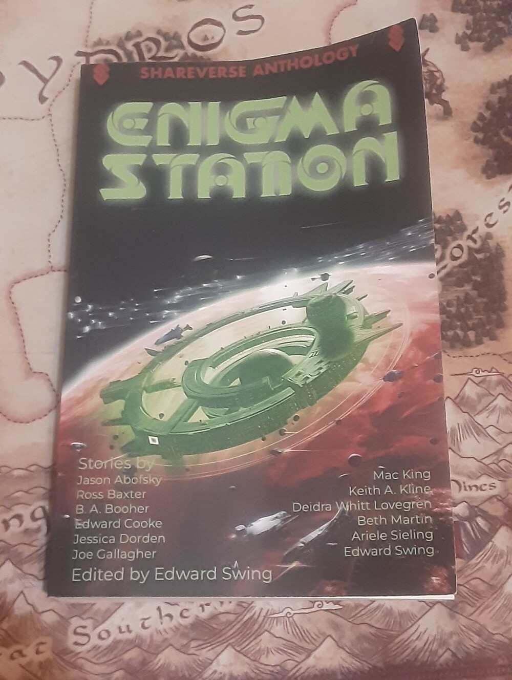 Enigma Station anthology book 2025. Various authors wrote Sci fi stories in a sh